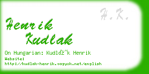 henrik kudlak business card